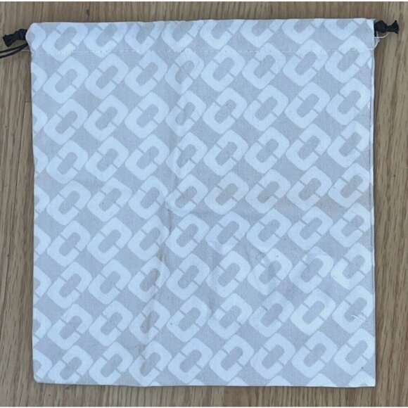 New Diane Von Furstenberg DVF White Grey Jewelry Dust Bag Pouch 7.5x8 w/Card - Picture 2 of 3